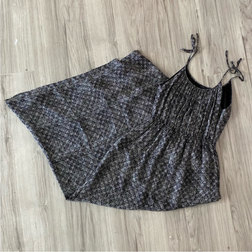 Theory black white printed silk maxi dress long dress size small